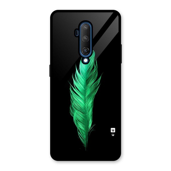 Beautiful Green Feather Glass Back Case for OnePlus 7T Pro