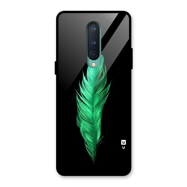 Beautiful Green Feather Glass Back Case for OnePlus 8