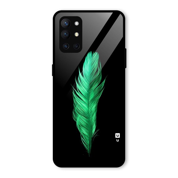 Beautiful Green Feather Glass Back Case for OnePlus 9R