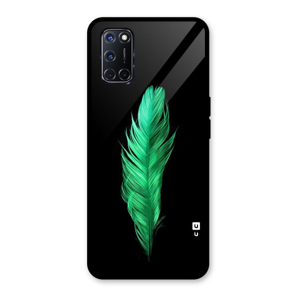 Beautiful Green Feather Glass Back Case for Oppo A52