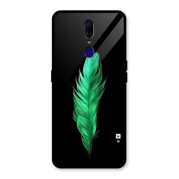 Beautiful Green Feather Glass Back Case for Oppo F11