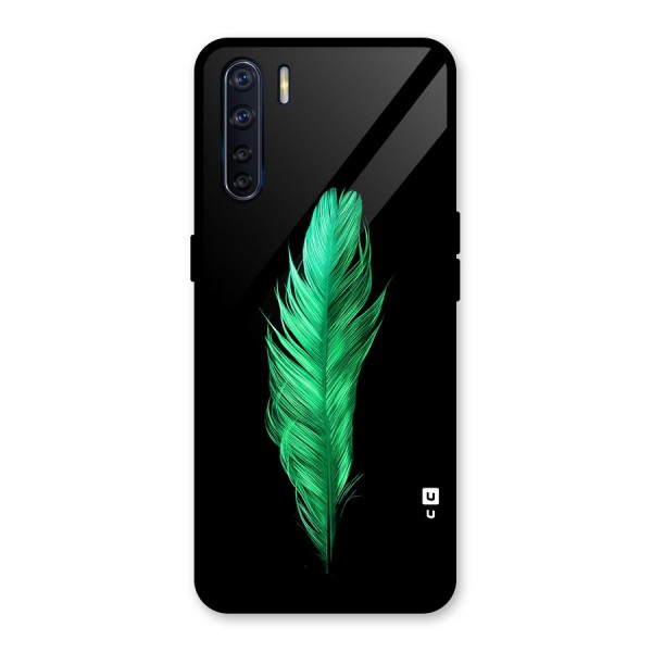 Beautiful Green Feather Glass Back Case for Oppo F15