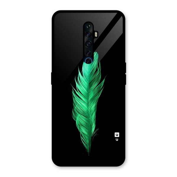 Beautiful Green Feather Glass Back Case for Oppo Reno2 Z