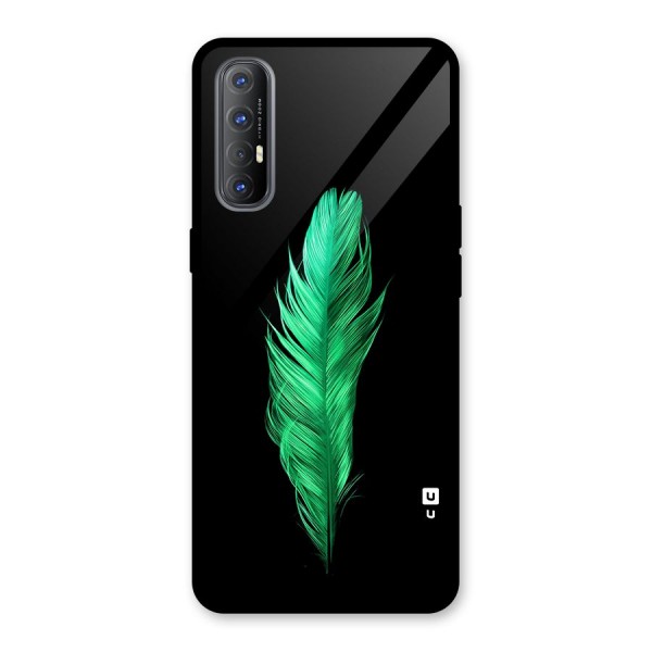 Beautiful Green Feather Glass Back Case for Oppo Reno3 Pro