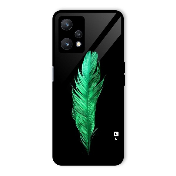 Beautiful Green Feather Glass Back Case for Realme 9 Pro 5G