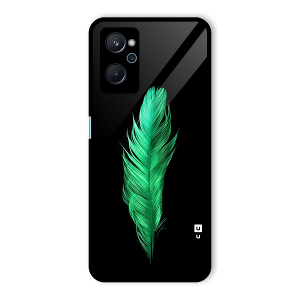 Beautiful Green Feather Glass Back Case for Realme 9i