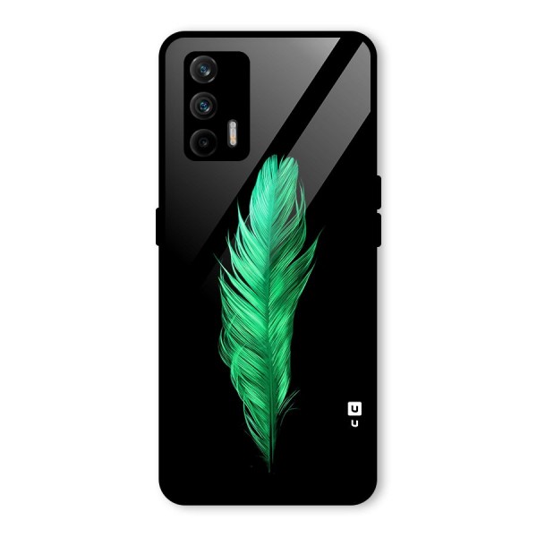 Beautiful Green Feather Glass Back Case for Realme GT 5G