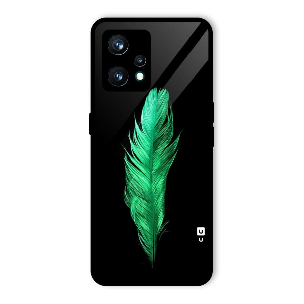 Beautiful Green Feather Glass Back Case for Realme Narzo 50 Pro