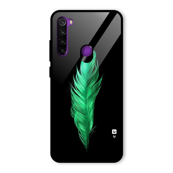 Beautiful Green Feather Glass Back Case for Redmi Note 8