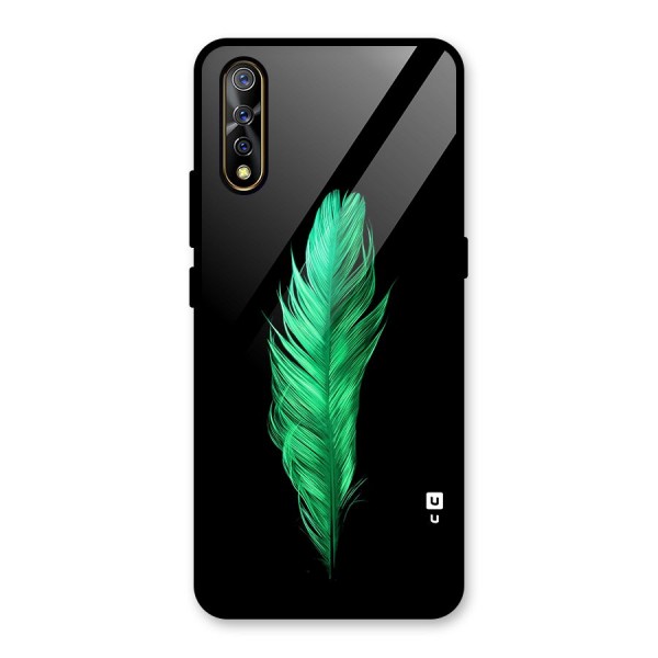 Beautiful Green Feather Glass Back Case for Vivo S1