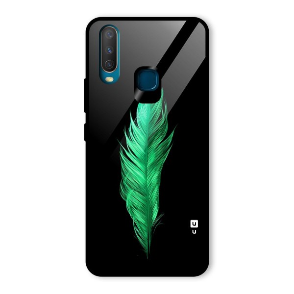 Beautiful Green Feather Glass Back Case for Vivo Y15