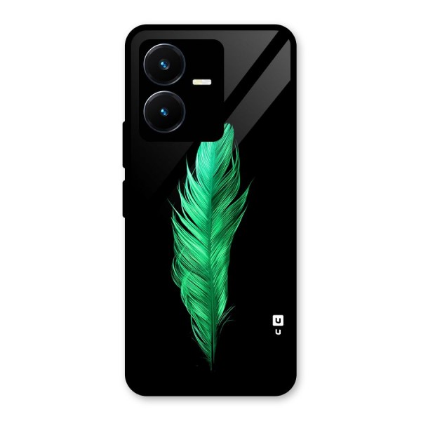 Beautiful Green Feather Glass Back Case for Vivo Y22