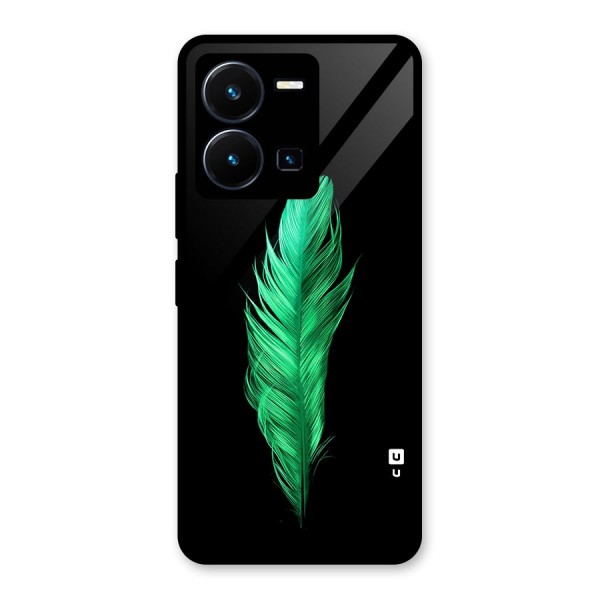 Beautiful Green Feather Glass Back Case for Vivo Y35