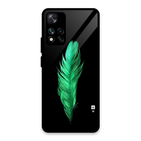 Beautiful Green Feather Glass Back Case for Xiaomi 11i 5G