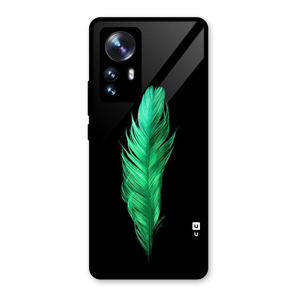 Beautiful Green Feather Glass Back Case for Xiaomi 12 Pro
