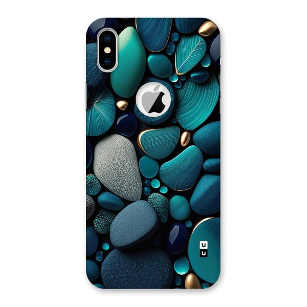 Beautiful Pebble Stones Back Case for iPhone XS Logo Cut