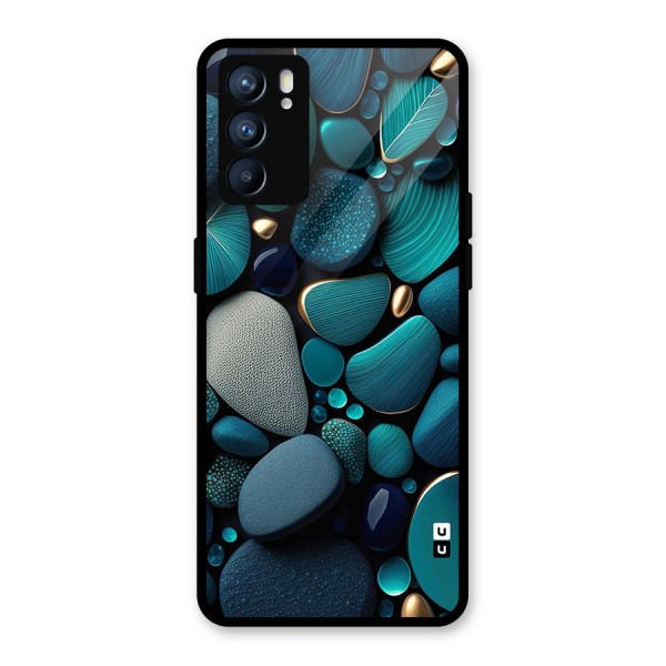 Beautiful Pebble Stones Glass Back Case for Oppo Reno6 5G