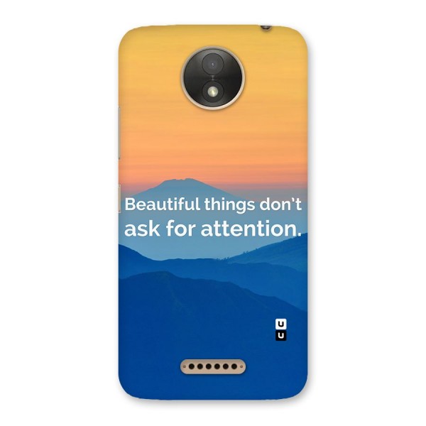 Beautiful Things Quote Back Case for Moto C Plus