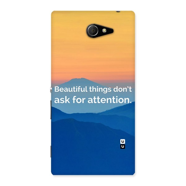 Beautiful Things Quote Back Case for Sony Xperia M2