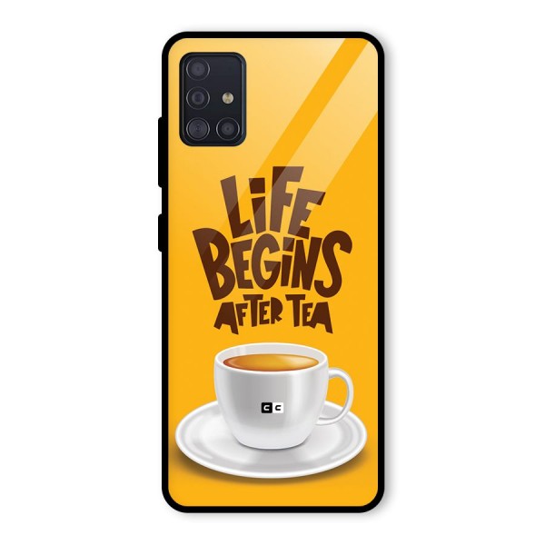 Begins After Tea Glass Back Case for Galaxy A51