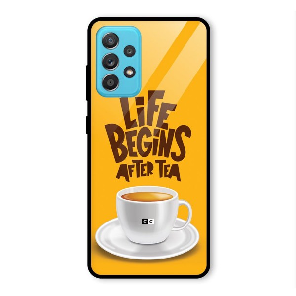 Begins After Tea Glass Back Case for Galaxy A52