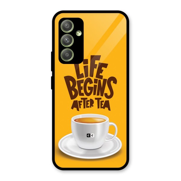 Begins After Tea Glass Back Case for Galaxy A54