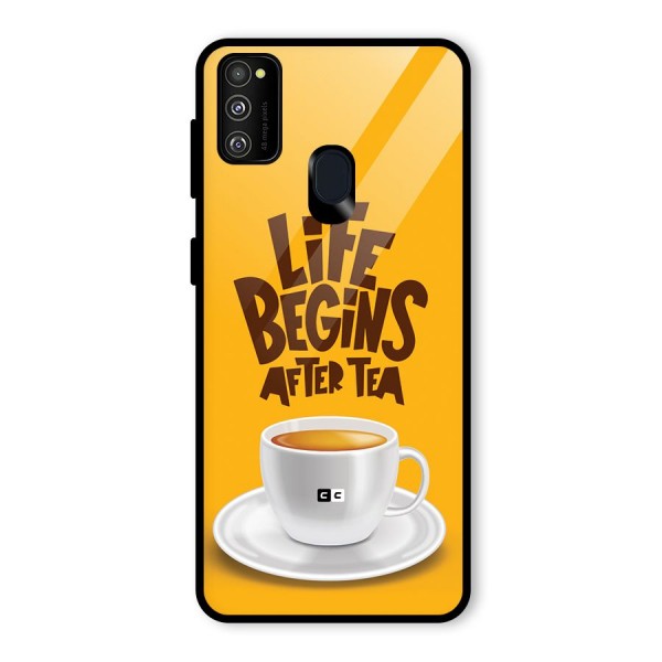 Begins After Tea Glass Back Case for Galaxy M21