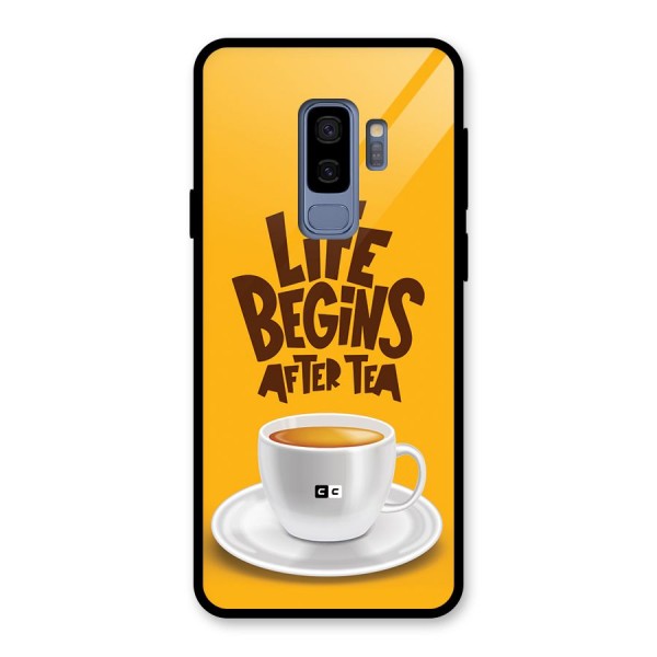 Begins After Tea Glass Back Case for Galaxy S9 Plus