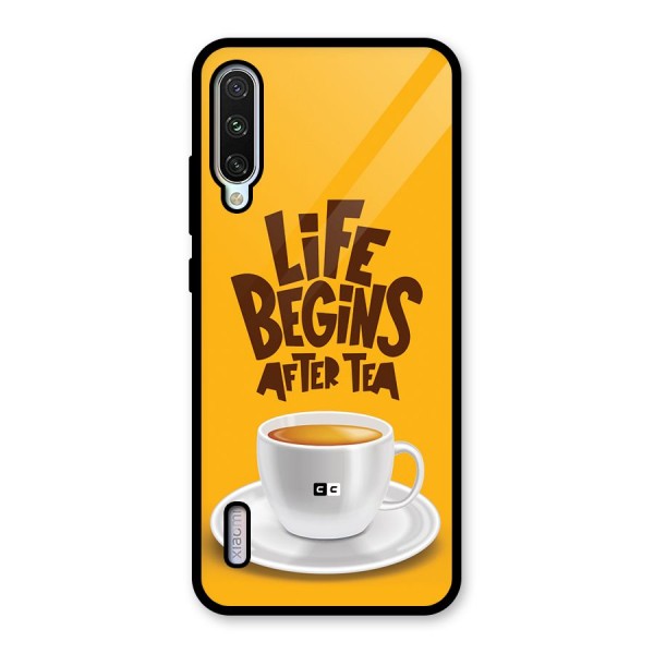 Begins After Tea Glass Back Case for Mi A3