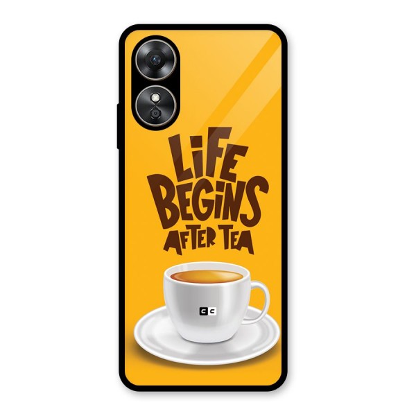 Begins After Tea Glass Back Case for Oppo A17