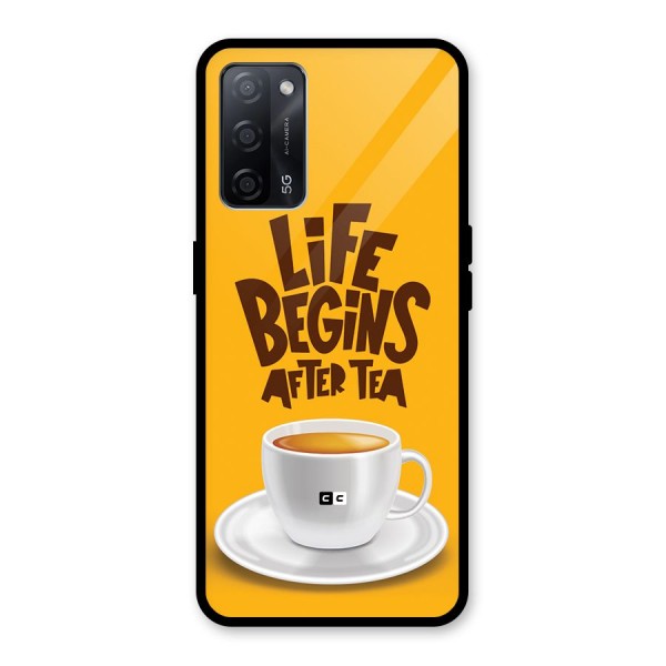 Begins After Tea Glass Back Case for Oppo A53s 5G