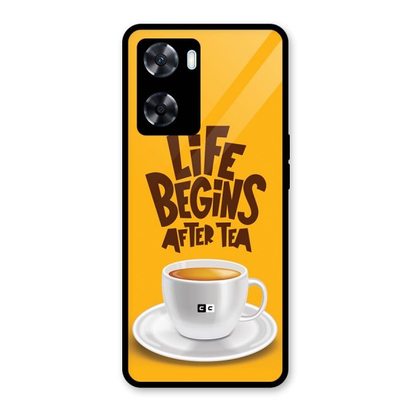 Begins After Tea Glass Back Case for Oppo A77s