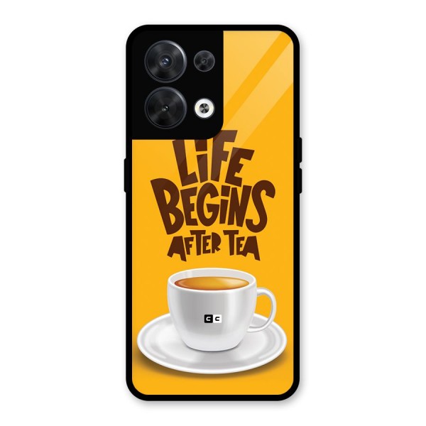 Begins After Tea Glass Back Case for Oppo Reno8 5G