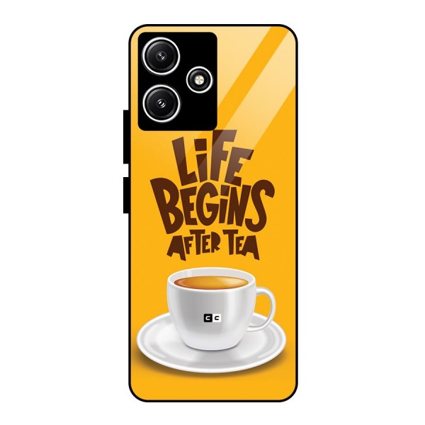 Begins After Tea Glass Back Case for Poco M6 Pro