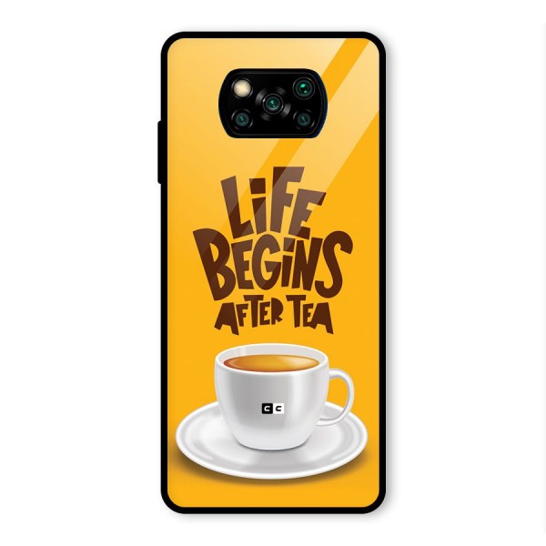 Begins After Tea Glass Back Case for Poco X3 Pro