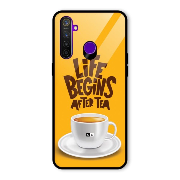 Begins After Tea Glass Back Case for Realme 5 Pro