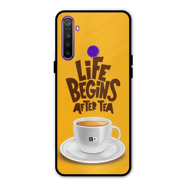 Begins After Tea Glass Back Case for Realme 5s