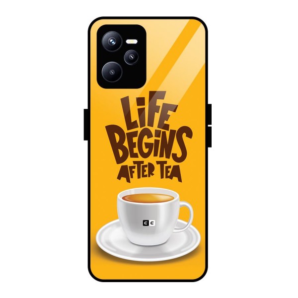 Begins After Tea Glass Back Case for Realme C35