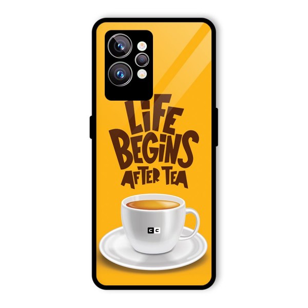 Begins After Tea Glass Back Case for Realme GT2 Pro