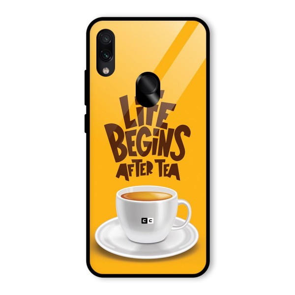 Begins After Tea Glass Back Case for Redmi Note 7