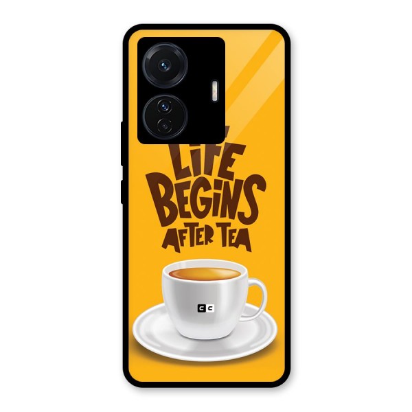 Begins After Tea Glass Back Case for Vivo T1 Pro