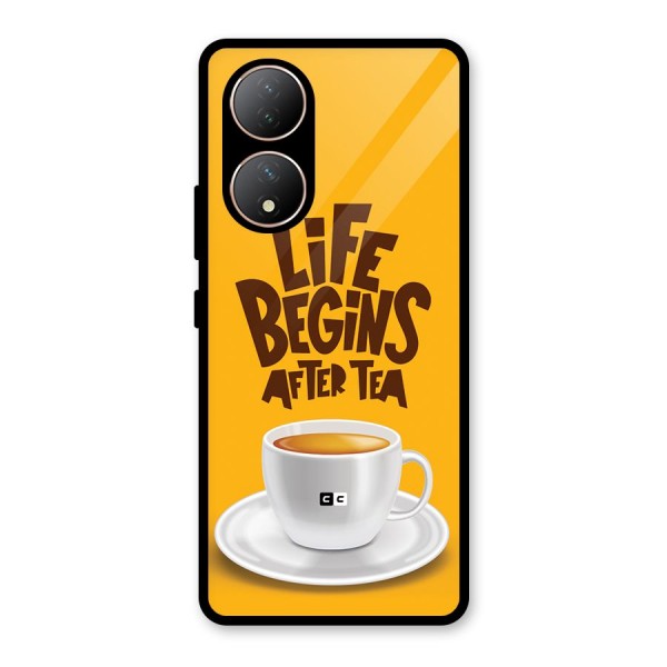 Begins After Tea Glass Back Case for Vivo T2