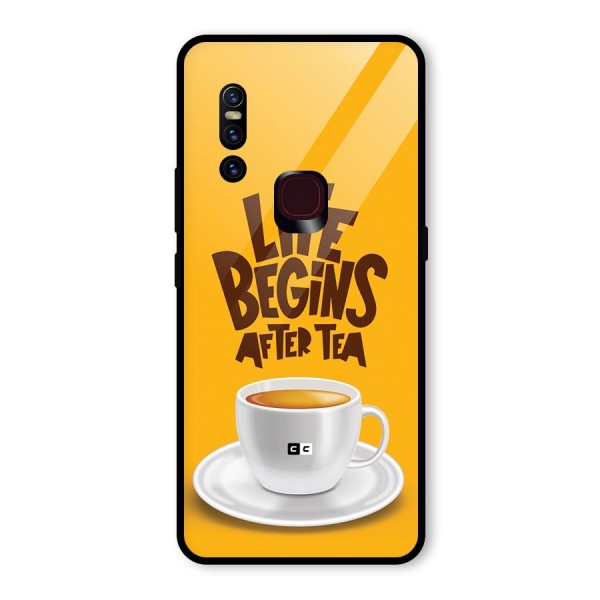 Begins After Tea Glass Back Case for Vivo V15