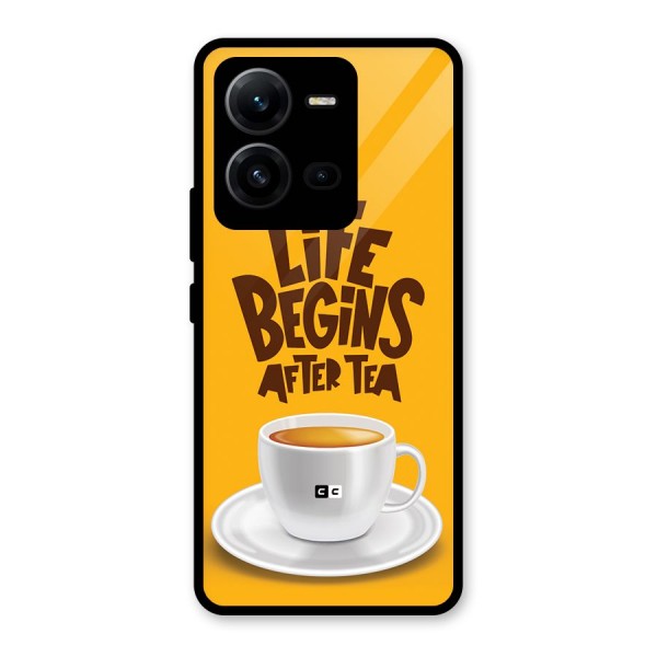 Begins After Tea Glass Back Case for Vivo V25