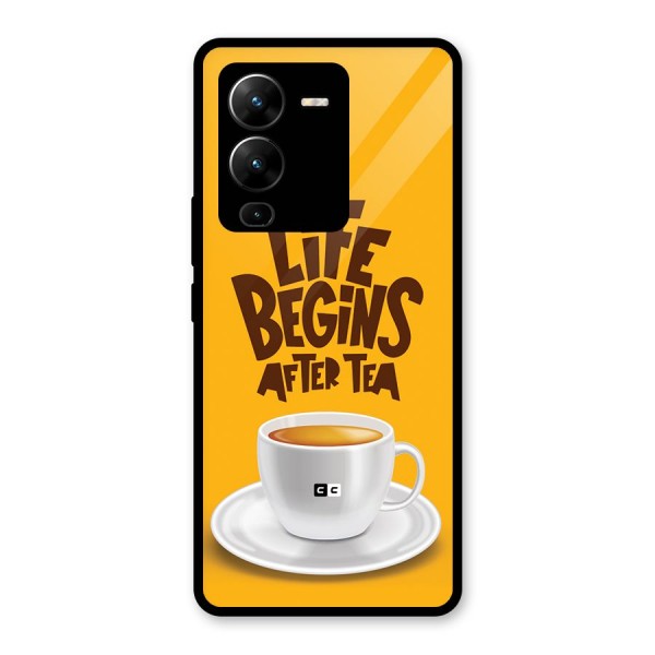 Begins After Tea Glass Back Case for Vivo V25 Pro