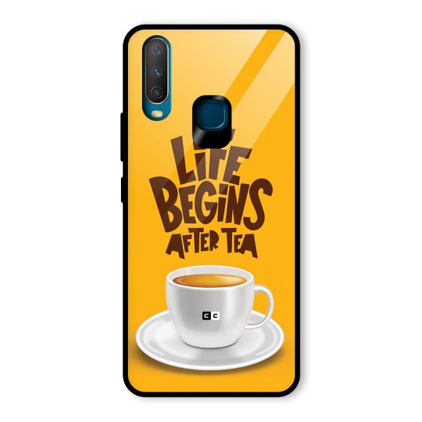 Begins After Tea Glass Back Case for Vivo Y12