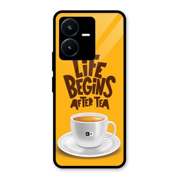 Begins After Tea Glass Back Case for Vivo Y22