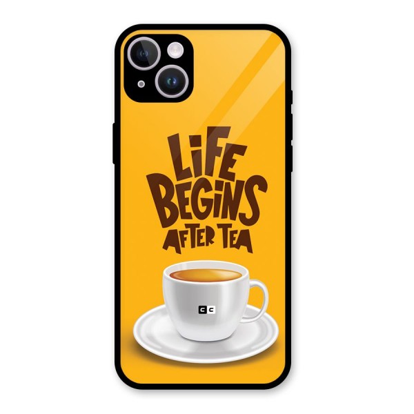 Begins After Tea Glass Back Case for iPhone 14 Plus