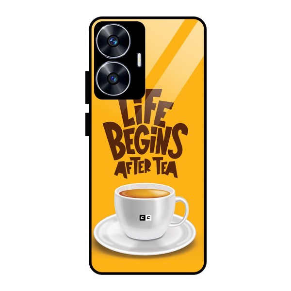 Begins After Tea Glass Back Case for realme C55