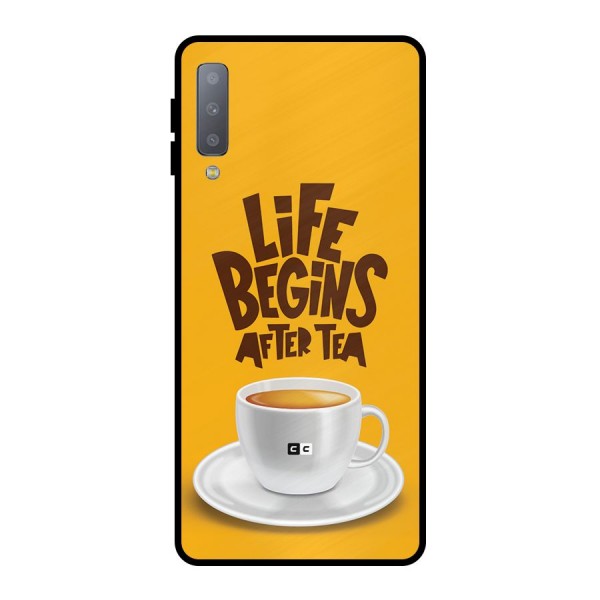 Begins After Tea Metal Back Case for Galaxy A7 (2018)